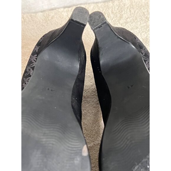 Marco Tozzi Black Patterned 4in High Heel Pumps Size 41 US 9.5 - Picture 6 of 16